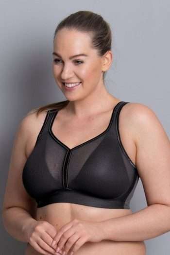 Anita Active Air Control Delta Pad Sports Bra, Anthracite, Front View