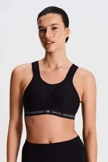 Shock Absorber Ultimate Run Bra Padded, Black, Front View