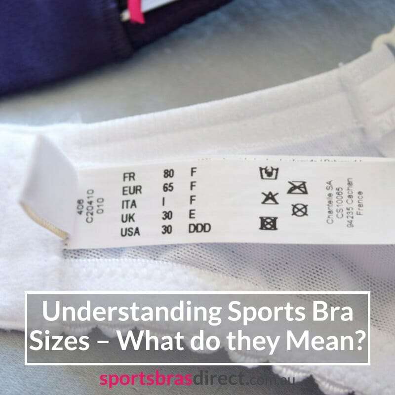 A sports bra label.