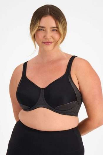 Berlei Electrify Mesh Underwire Bra, Black, Front View