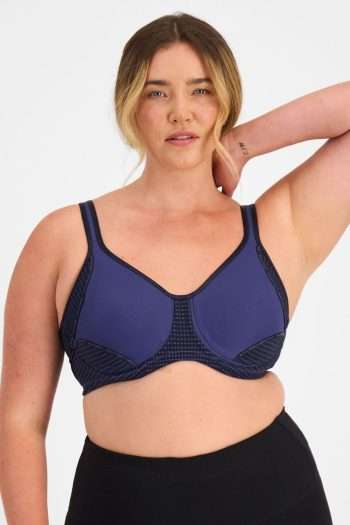 Berlei Electrify Mesh Underwire Bra, Navy, Front View