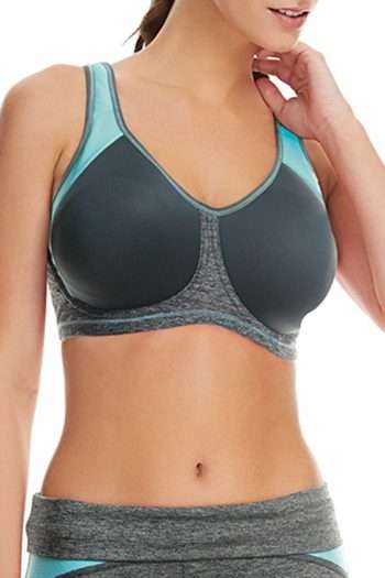 Freya Active Sonic Underwired Spacer Bra, Carbon, Front View