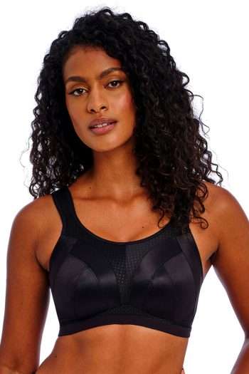Freya Active Dynamic Non-Wired Sports Bra, Black, Front View