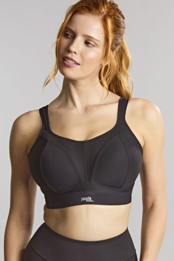 Panache Wirefree Sports Bra, Vivid Black, Regular Front View