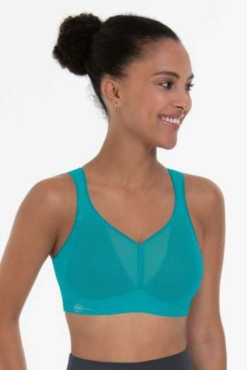 Anita Active Air Control Delta Pad Sports Bra, Peacock, Front View