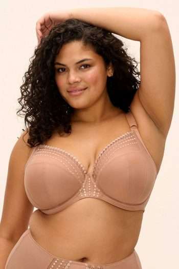 Elomi Matilda Plunge Bra, Cafe Au Lait, Front View