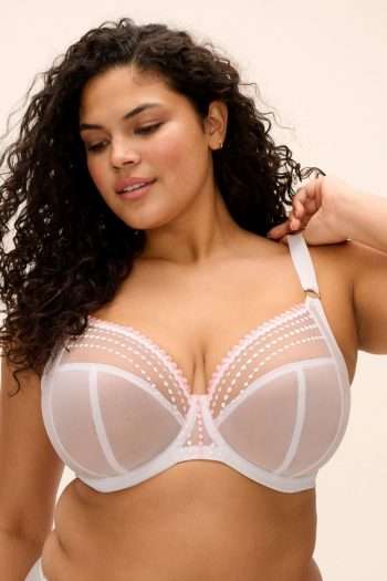 Elomi Matilda Plunge Bra, White, Front View