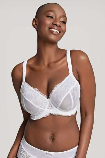 Panache Ana Plunge Bra, White, Front View