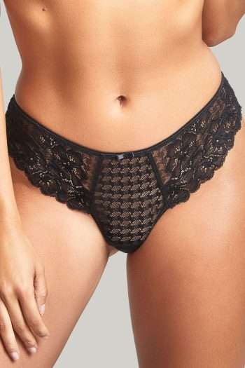Panache Envy Thong, Black, Front View