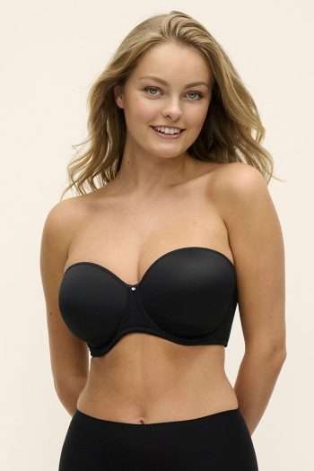Fantasie Aura UW Moulded Strapless Bra, Black, Strapless Front View