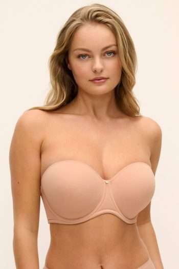 Fantasie Aura UW Moulded Strapless Bra, Natural Beige, Strapless Front View
