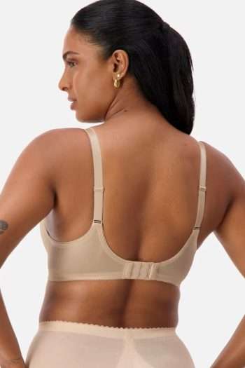 Triumph Embroidered Minimiser Bra, Fawn, Back View