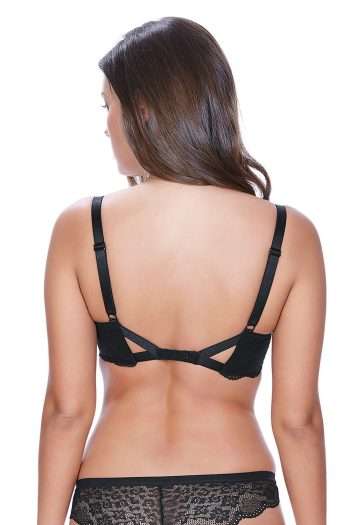 Freya Fancies Plunge Bra, Black, Back View
