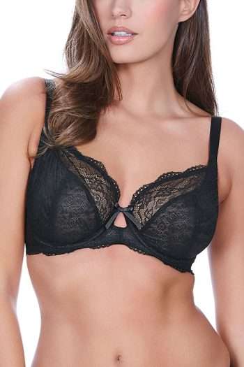 Freya Fancies Plunge Bra, Black, Front View