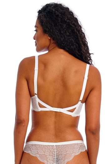 Freya Fancies Plunge Bra, White, Back View
