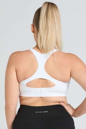 Abi and Joseph Active Hold Me DD-E Crop, White, Back View