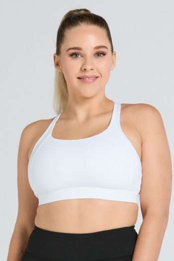 Abi and Joseph Active Hold Me DD-E Crop, White, Front View