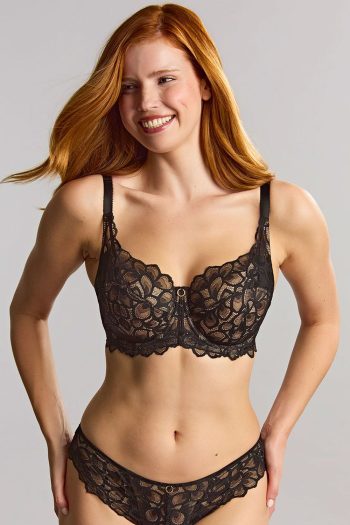 Panache Allure Full Cup Bra, Black Latte, Front View