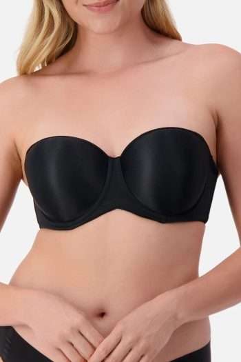 Triumph Beautiful Silhouette Strapless Bra, Black, Strapless Front View