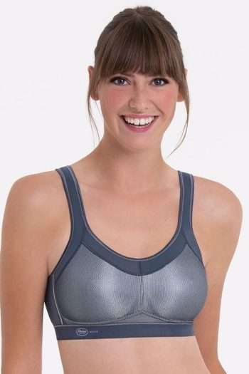 Anita Active Momentum Wirefree Sports Bra, Anthracite, Front View