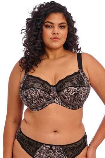 Elomi Morgan Banded Bra, Ebony, Front View