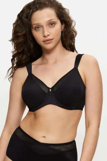 Triumph True Shape Sensation Minimiser Bra, Black, Front View