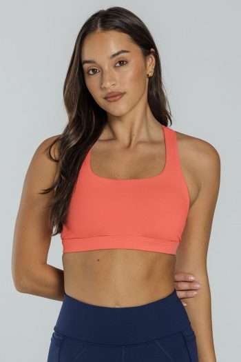 Abi and Joseph Carrera Crop, Light Tangerine, Front View