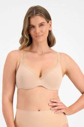Berlei Barely There Luxe Contour Bra, Nude, Front View