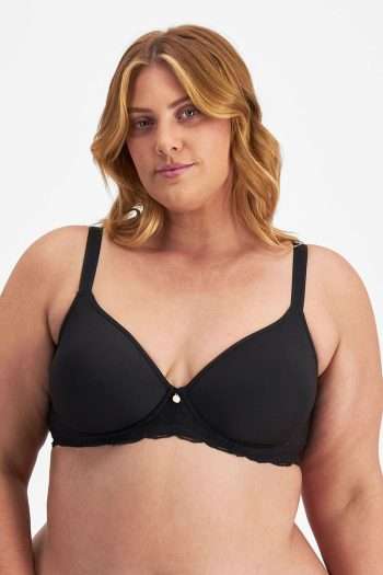 Berlei Lift and Shape T-Shirt Spacer Bra, Black, Front View