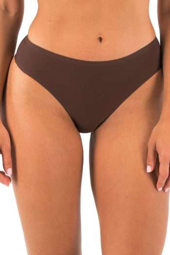 Fantasie Smoothease Invisible Stretch Thong, Coffee Roast, Front View