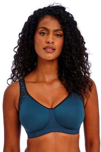 Freya Active Sonic Underwired Spacer Bra, Midnight Leopard, Front View