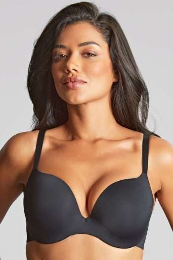 Panache 365 Moulded Plunge Bra, Black, Front Regular View