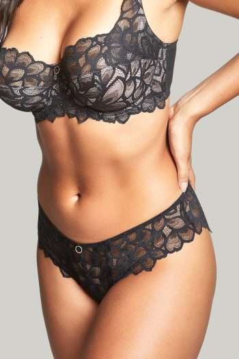 Panache Allure Brazilian Brief, Black Latte, Front View