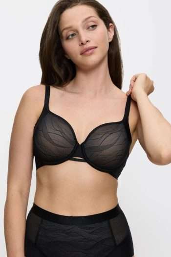 Triumph Airy Sensation T-Shirt Bra, Black, Front View