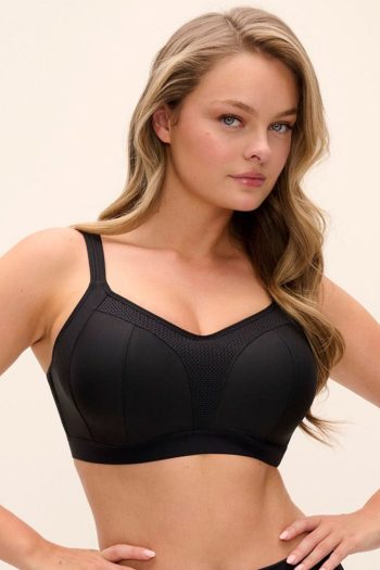 Fantasie Elevate Sports Bra, Black, Front View