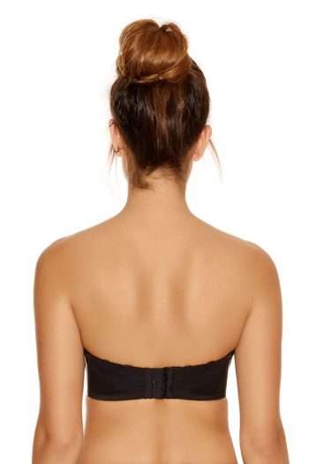 Fantasie Smoothing Moulded Strapless Bra, Black, Back View