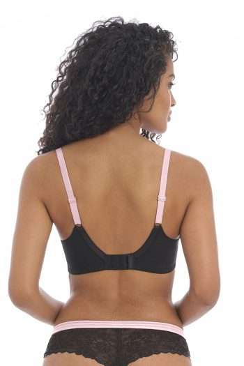 Freya Offbeat Side Support Bra, Black, Back View