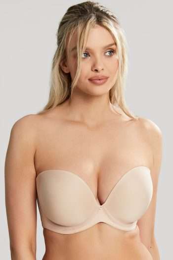 Panache Faith Moulded Strapless Bra, Latte, Strapless Front View