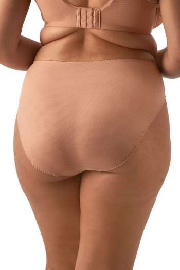 Elomi Zarla High Leg Brief, Cafe Au Lait, Back View