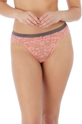 Freya Offbeat Brazilian Brief, Rosehip, Front View