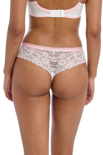 Freya Offbeat Brazilian Brief, White, Back View