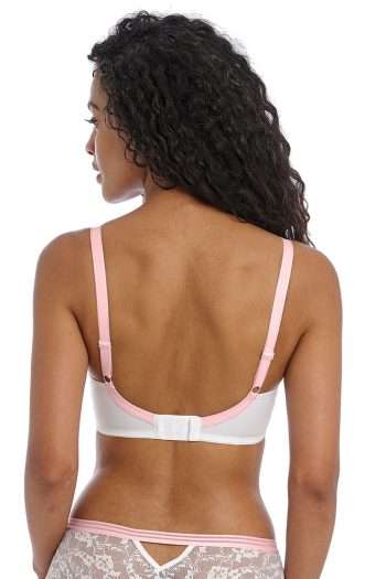 Freya Offbeat Moulded Demi T-Shirt Bra, White, Back View