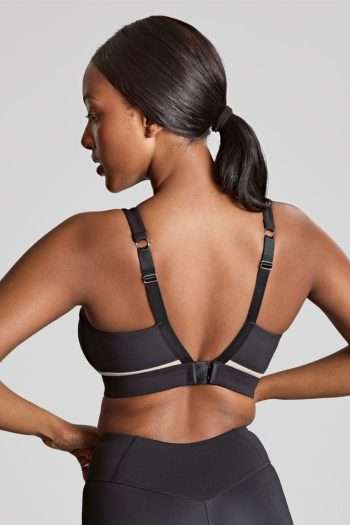 Panache Sport Freedom Wirefree Sports Bra, Black-Chalk, Regular Back View