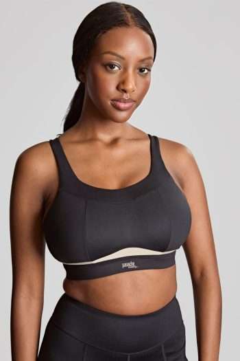 Panache Sport Freedom Wirefree Sports Bra, Black-Chalk, Regular Front View