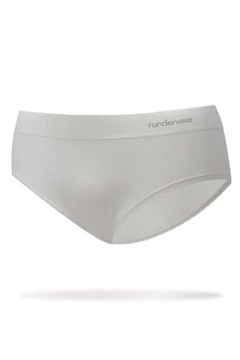 Runderwear Womens Running Hipster, White, Front View