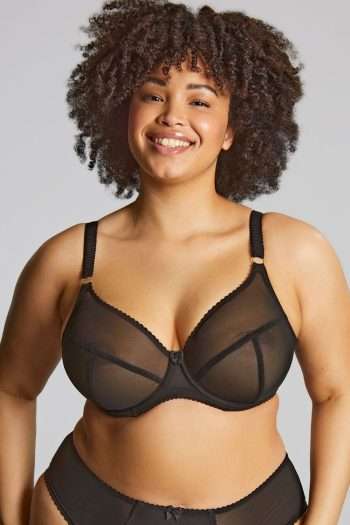 Sculptresse Liberty Plunge Bra, Black, Front View