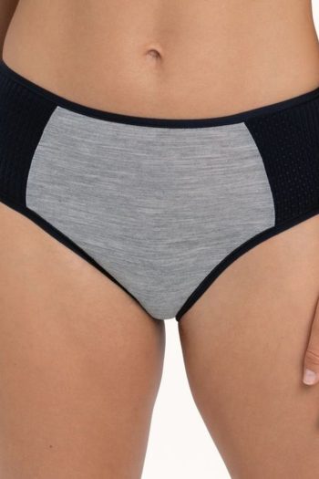 Anita Active PanAlp Wool Sports High Waist Panty, Black Melange, Front View