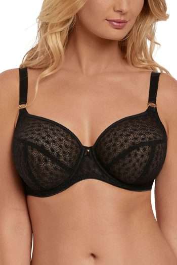 Freya Starlight D-G Cup Side Support Bra, Black, Front View