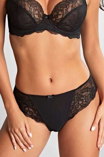 Panache Ana Brazilian Brief, Black, Front View
