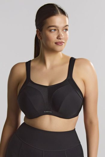 Sculptresse Activate Underwired Sports Bra, Solid Black, Regular Front View